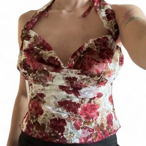 Princess Polly Lace Floral Halter Top NWT Size US4 Romantic Feminine